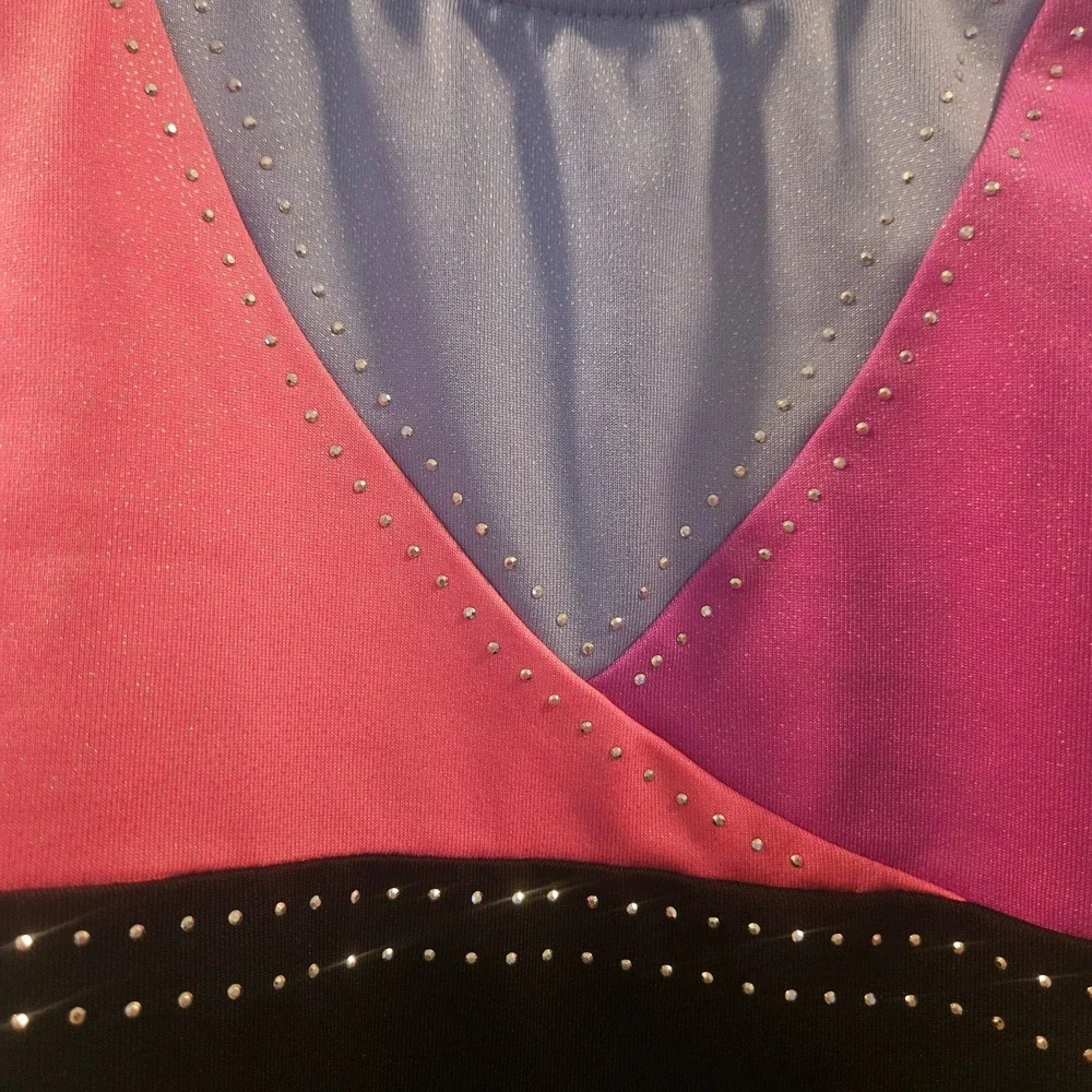 MORET Kids Gymnastics Leotard Sparkly Pink Purple Black Girls Size 6/7‎